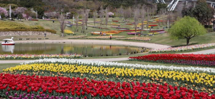 国営明石海峡公園 で体験イベントなどを楽しめる 春のカーニバル チューリップ 100品種 18万本も見ごろ 神戸ジャーナル