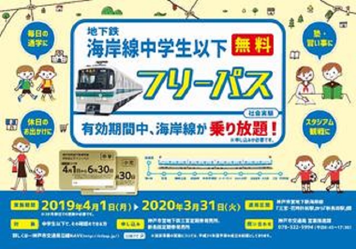 地下鉄海岸線 中学生以下フリーパス が 4月以降も継続するみたい 神戸ジャーナル
