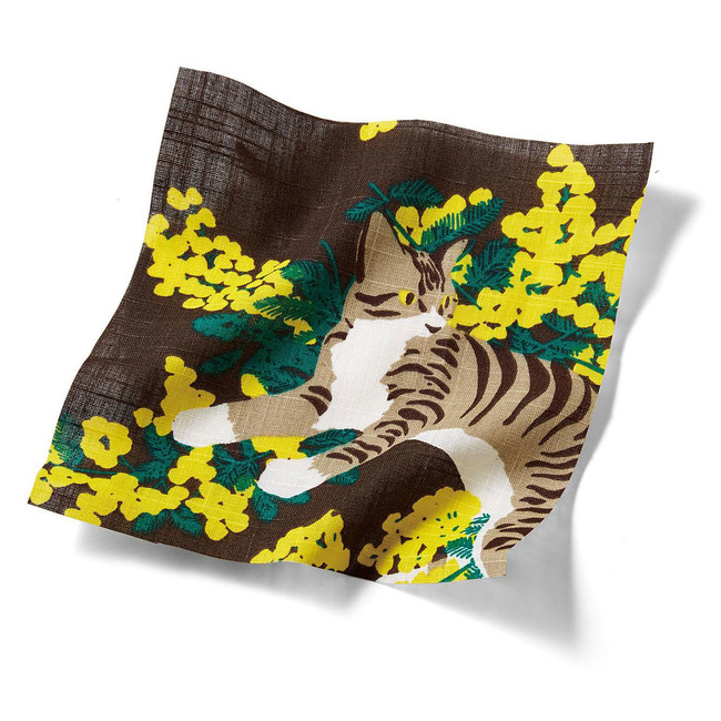 フェリシモ猫部 がオリジナル新作浴衣 キジ白猫とミモザの浴衣 を販売してる どのアングルでも猫の姿を楽しめる仕様に 神戸ジャーナル