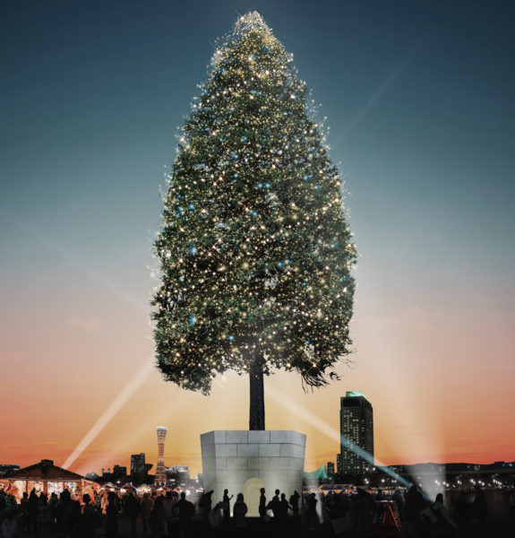 メリケンパークに 世界一のクリスマスツリー が誕生するみたい 全長約30メートルの あすなろの木 神戸ジャーナル