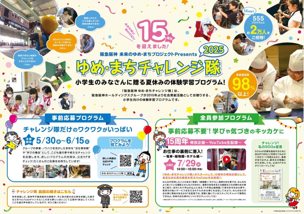 阪急電鉄 阪神電車 子ども 体験学習 夏休み 阪急阪神 ゆめ・まちチャレンジ隊2025 募集