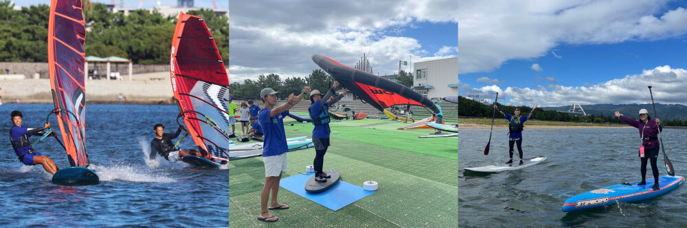 西宮 甲子園浜 マリンスポーツ 体験 フェスティバル SUP ウインドサーフィン ウイングサーフィン 