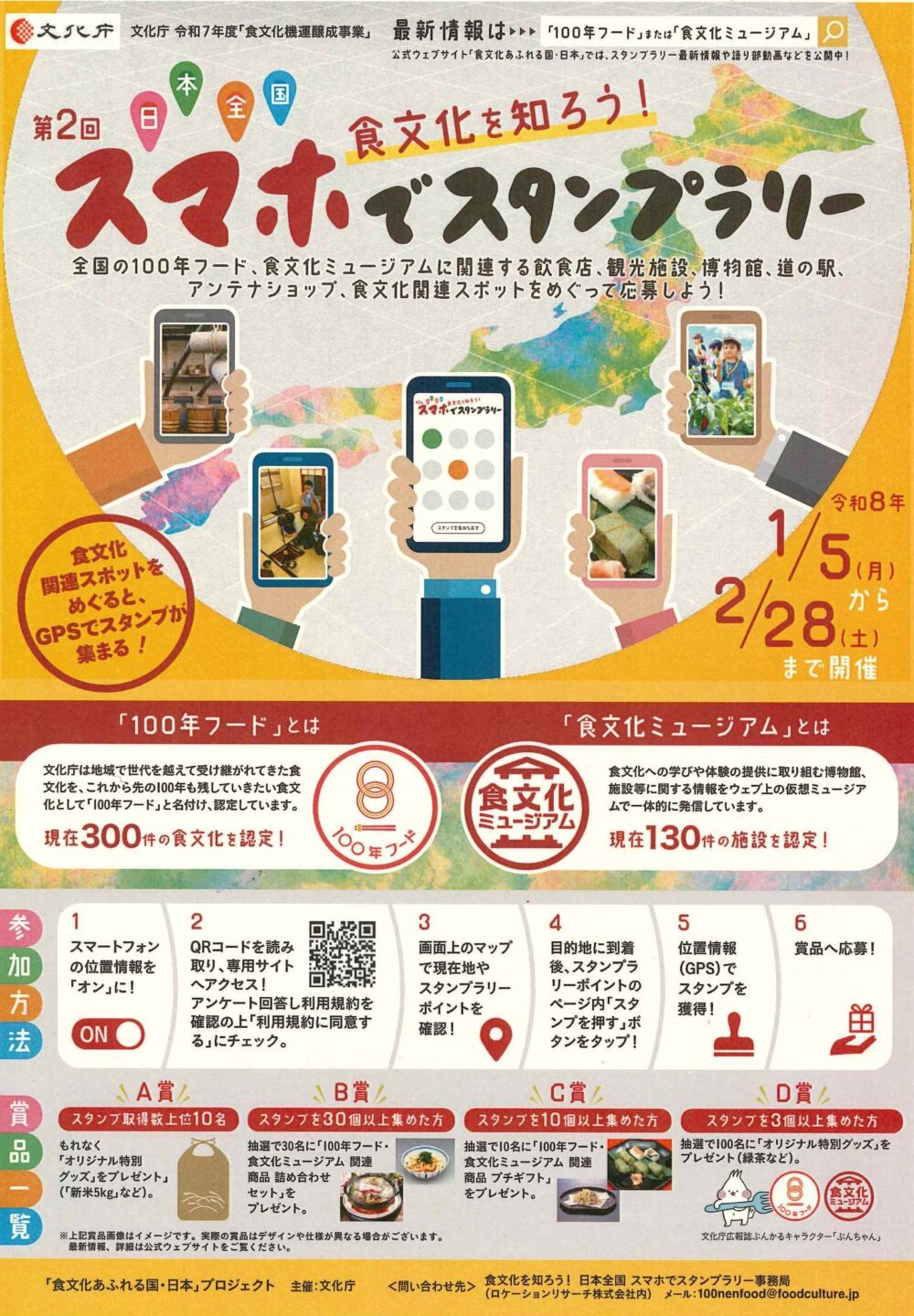 スマホ スタンプラリー 100年フード 食文化ミュージアム