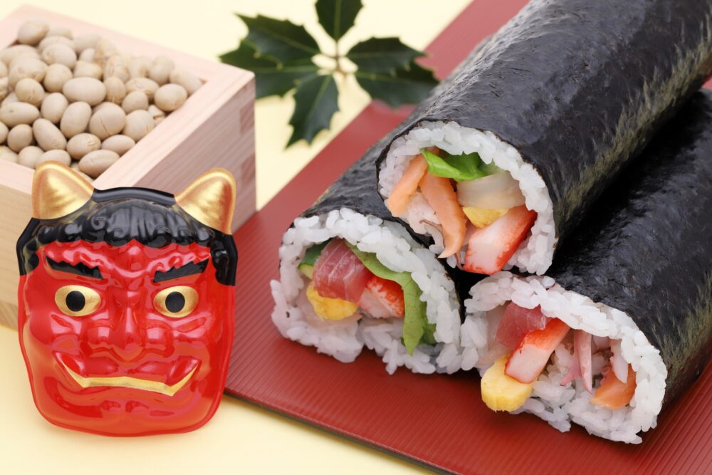 Photo AC 節分 恵方巻き 鬼 豆まき