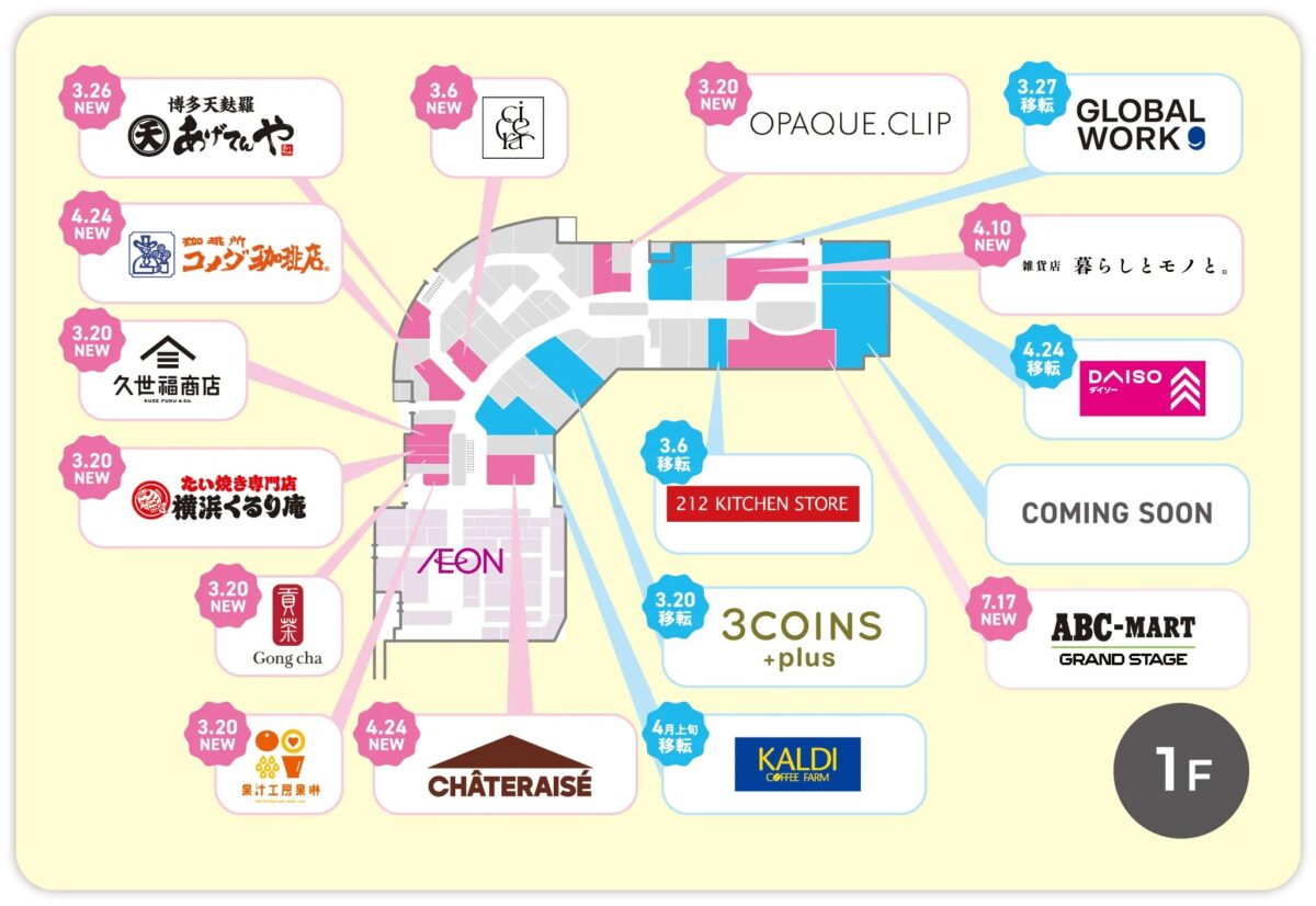 イオンモール神戸北 リニューアル 北区 オープン 移転 神戸