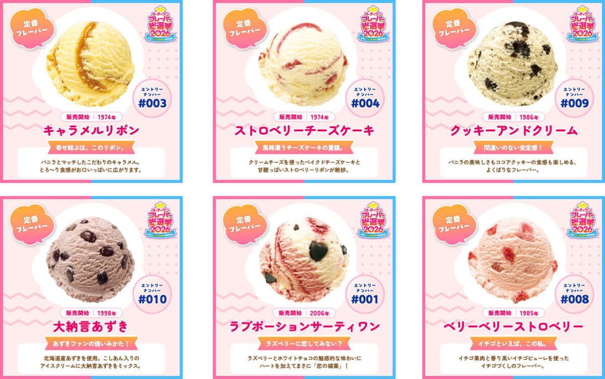 サーティワンアイスクリーム 31 バスキン ロビンス フレーバー 総選挙