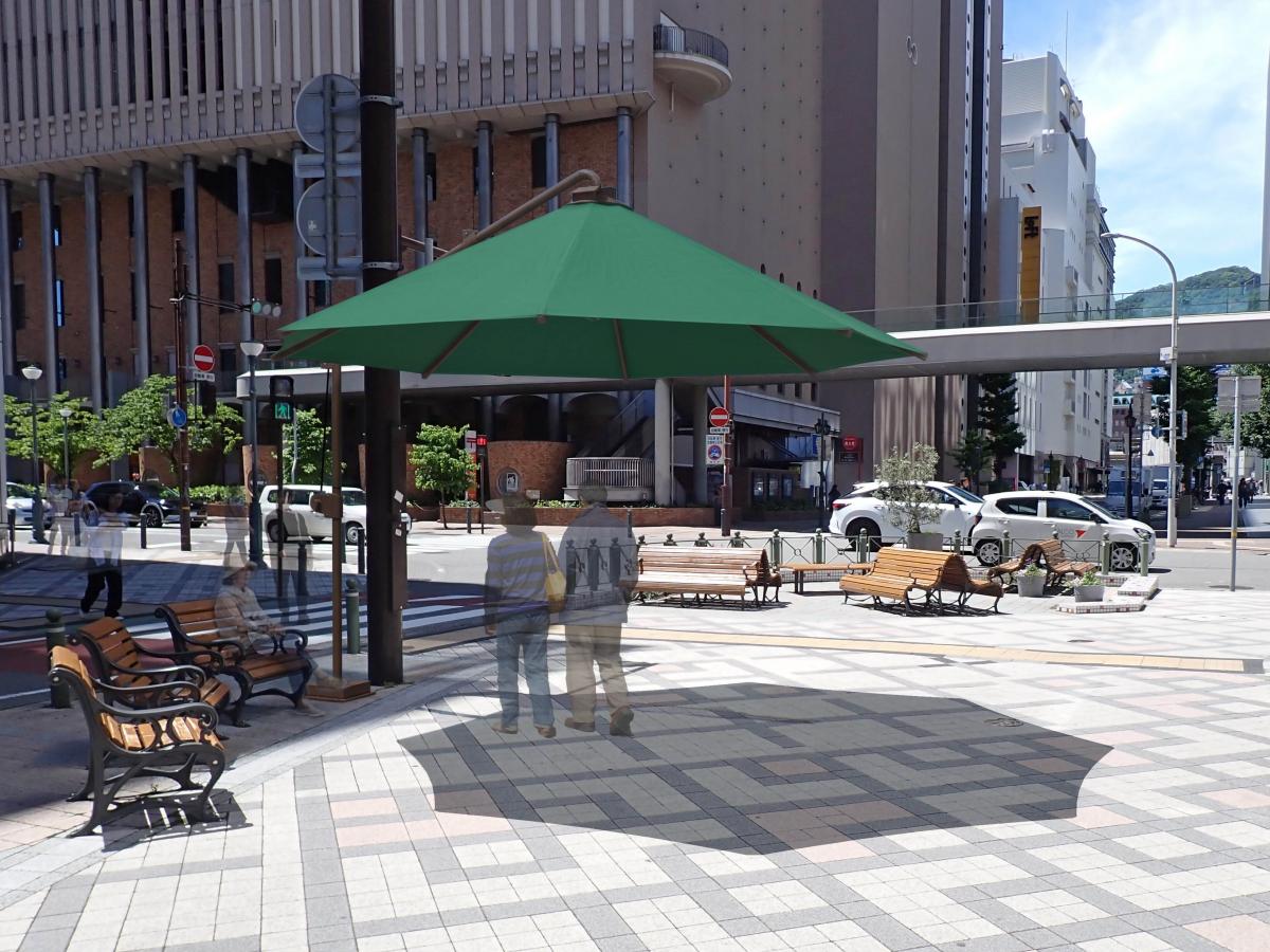 スマートシェード 日傘 神戸 三宮 元町 木陰