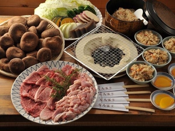黒毛和牛・若鶏の炭火焼BBQ（イメージ）