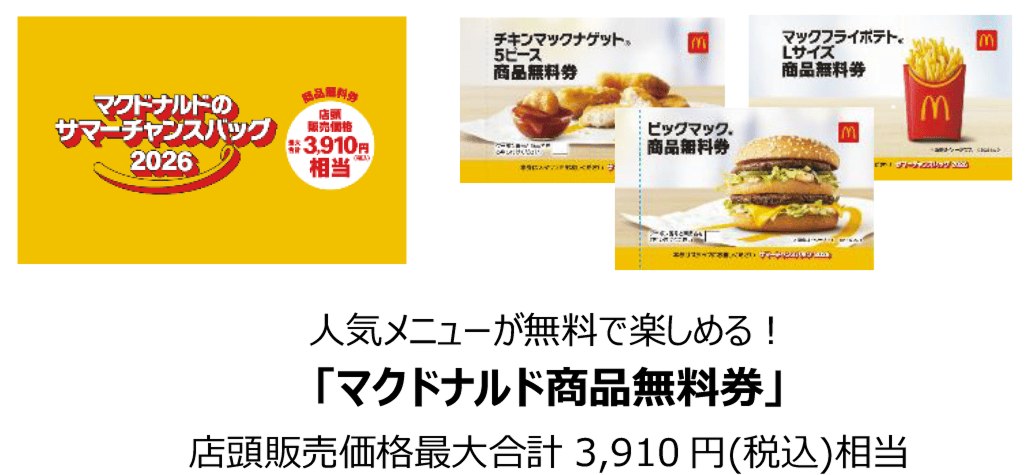 マクドナルド商品無料券