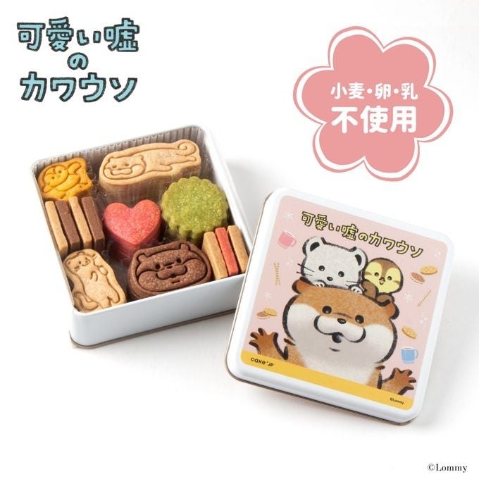 可愛い噓のカワウソクッキー缶