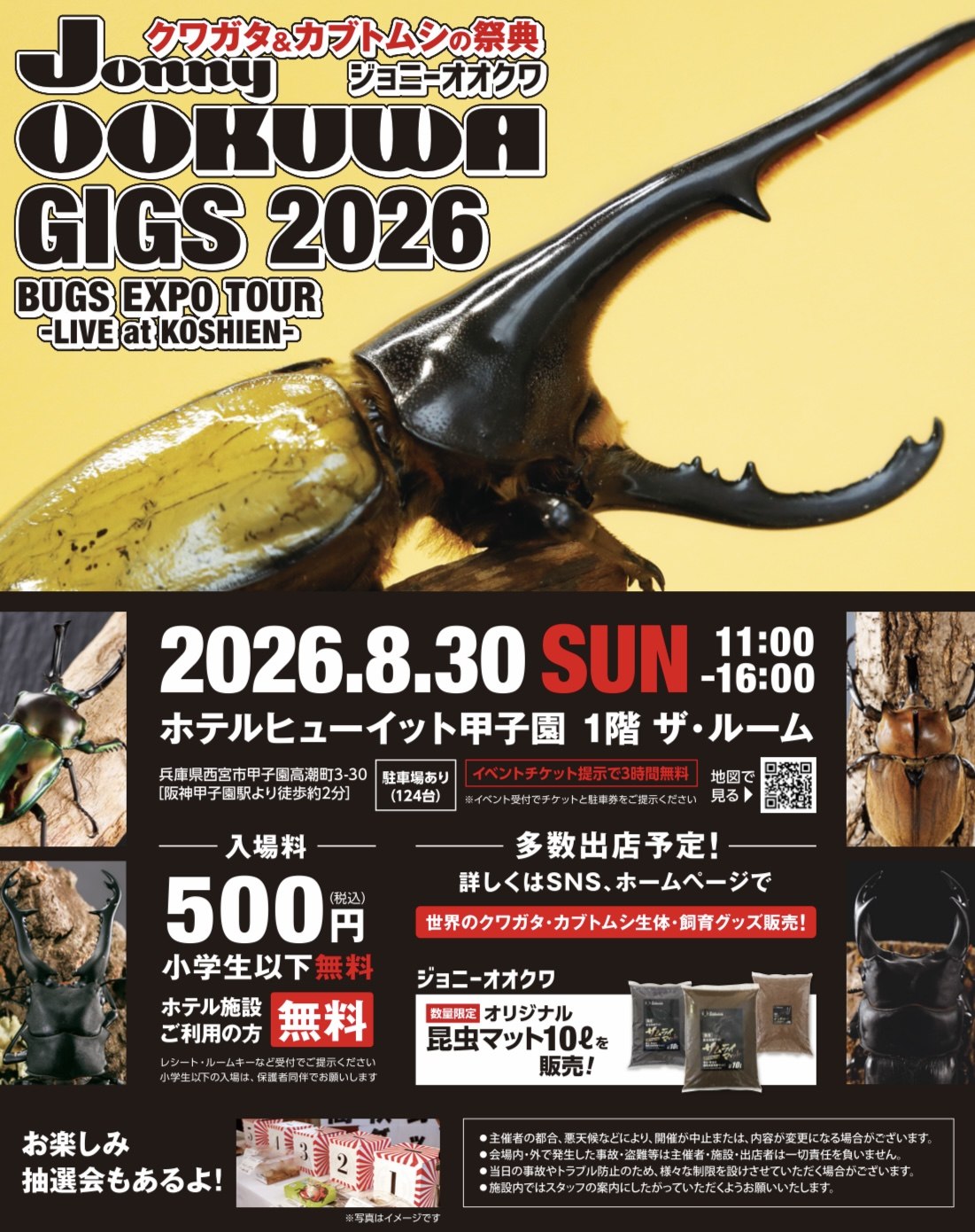 Jonny OOKUWA GIGS 2026 BUGS EXPO TOUR の告知ビジュアル
