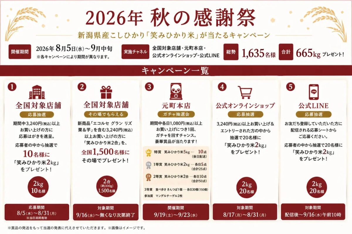 秋の感謝祭のキャンペーン一覧