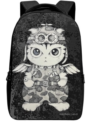 あんぼももこが大きくプリントされたバックパック