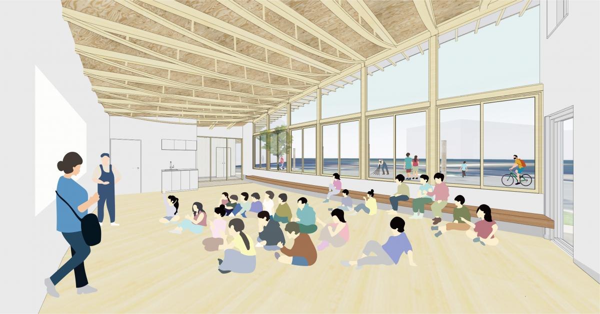 兵庫運河環境学習施設の内観完成予定パース