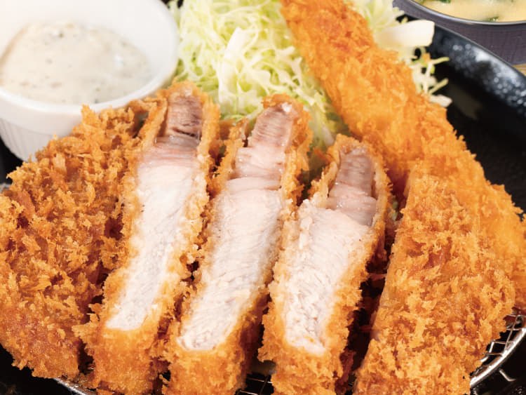 超厚切りリブロースかつ＆海老フライ1尾定食