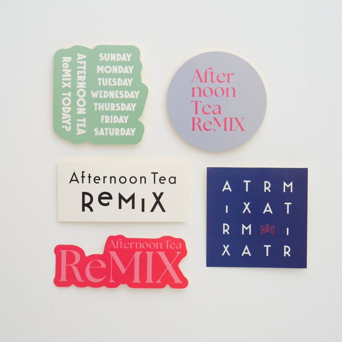 Afternoon Tea ReMIXのロゴステッカー5種