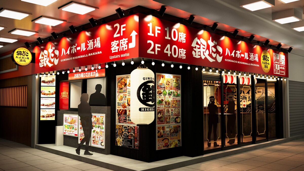 高架下商店街ピアザ神戸に面した銀だこハイボール酒場の外観