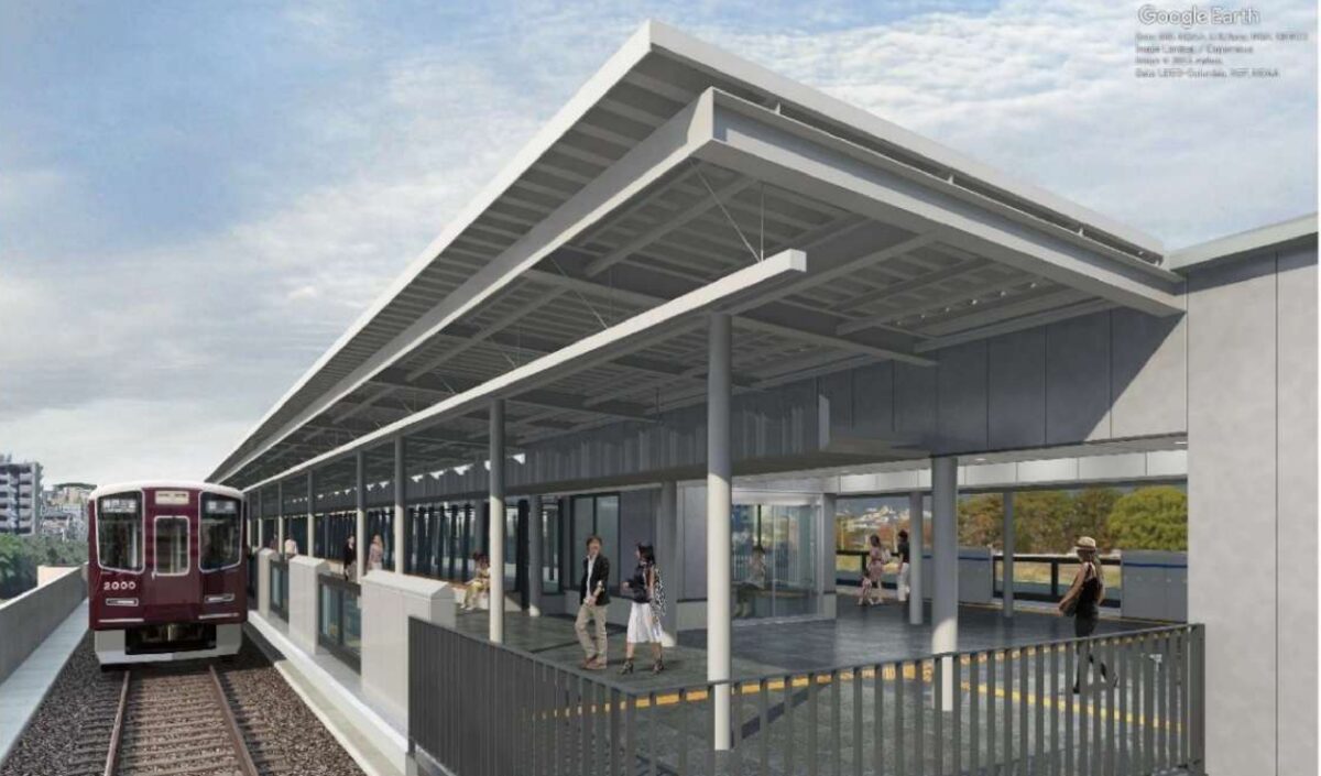 武庫川新駅のホームの完成イメージ