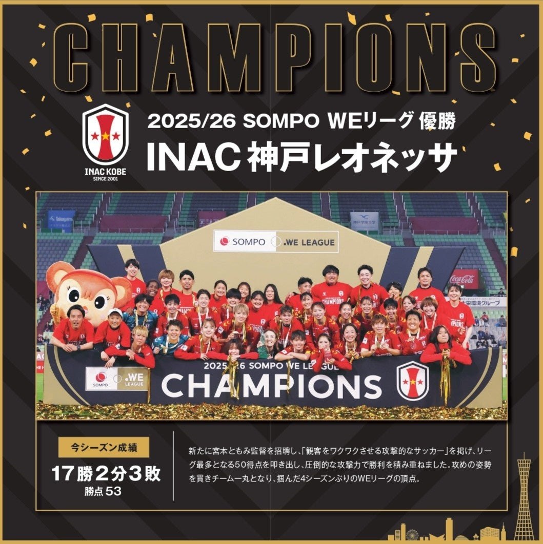 INAC神戸レオネッサの優勝を伝えるカード