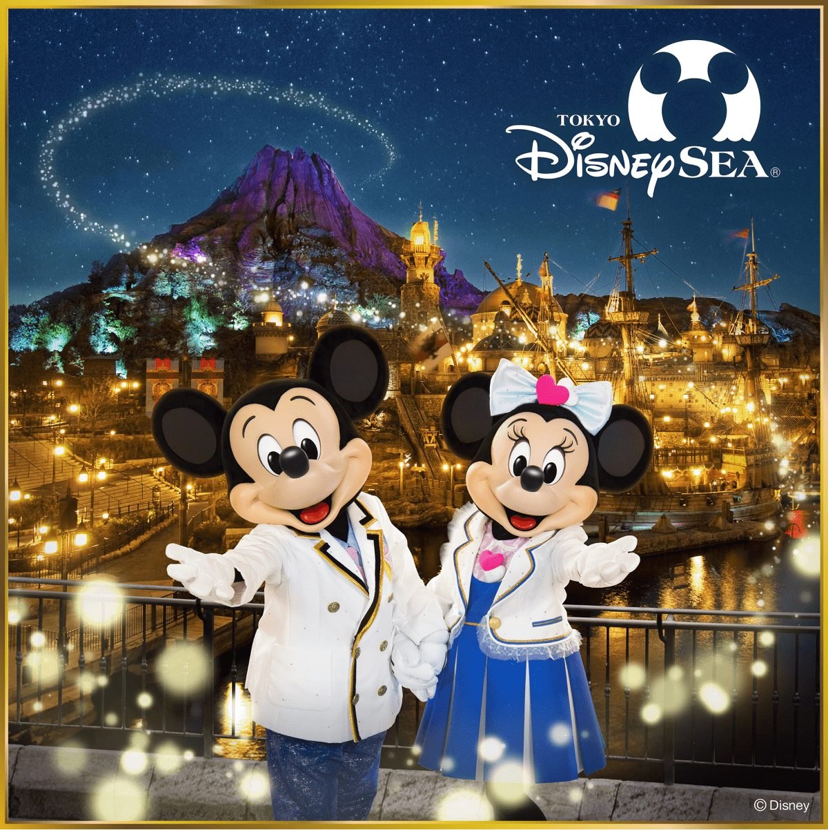 東京ディズニーシーのミッキーマウスとミニーマウス