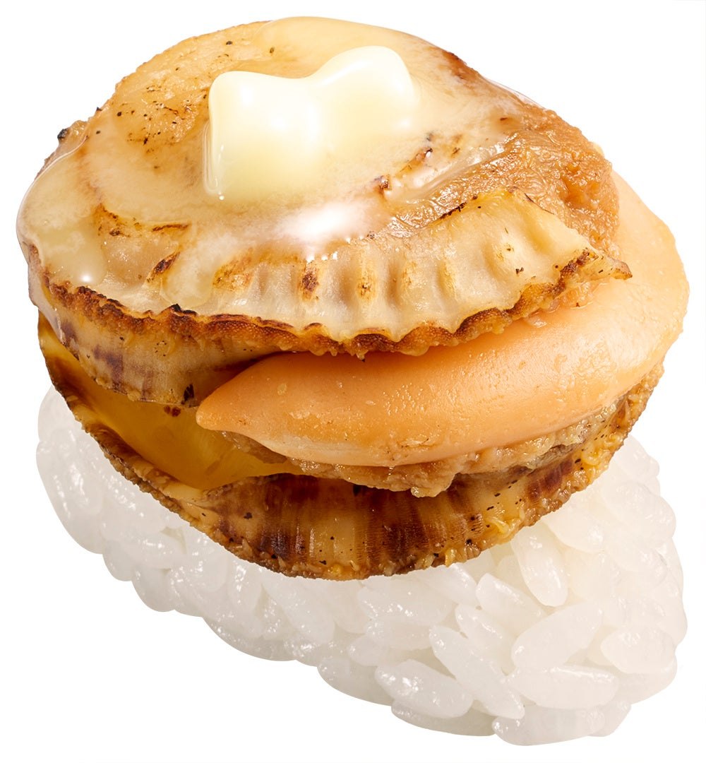 炙りまるごと帆立バター醤油の握り