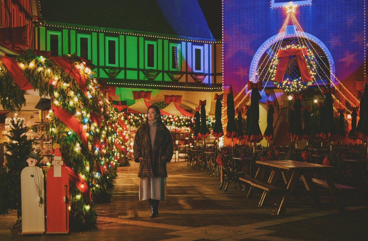 古城と光に包まれたクリスマスマーケット