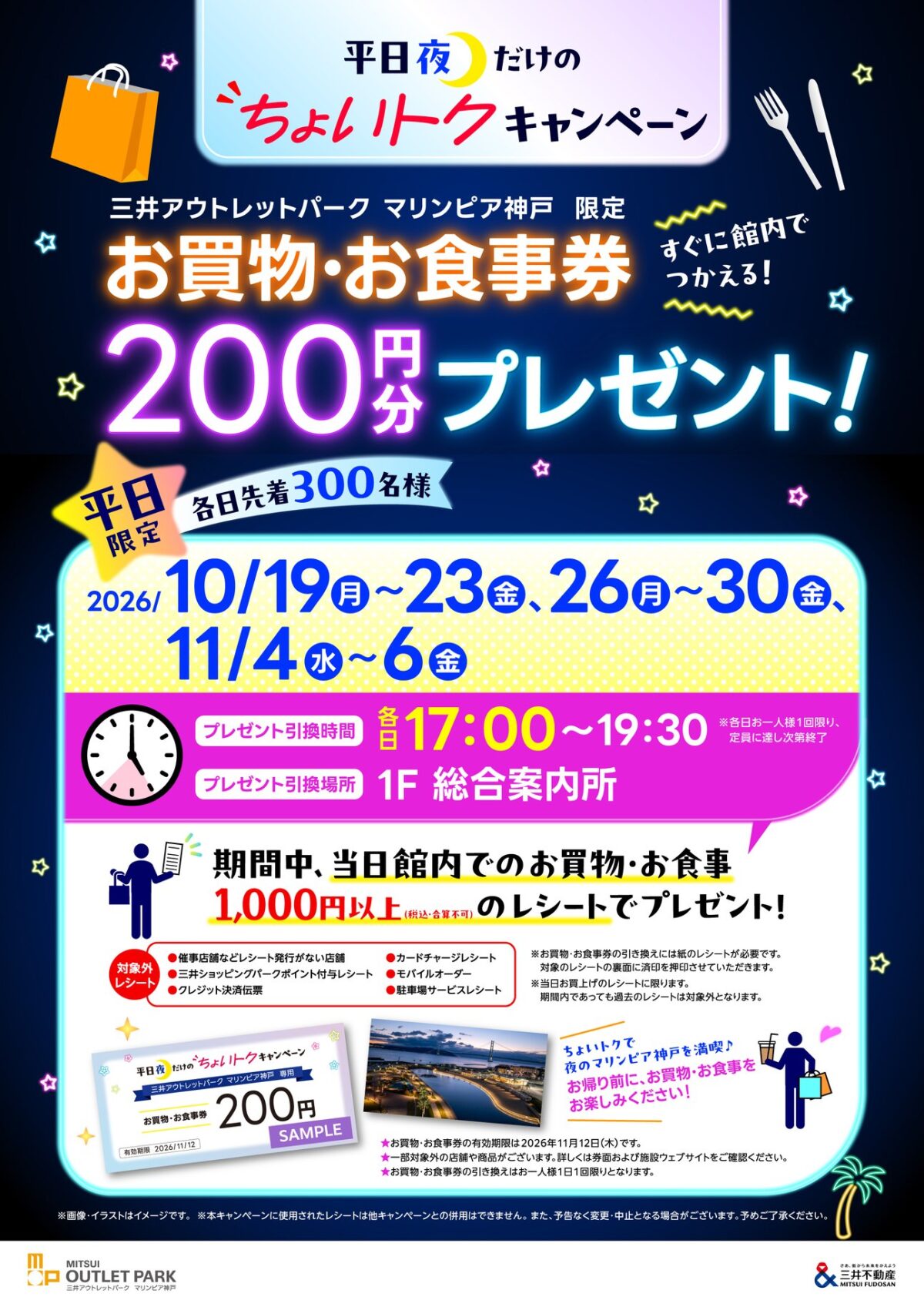 平日夜だけのちょいトクキャンペーンの告知ポスター
