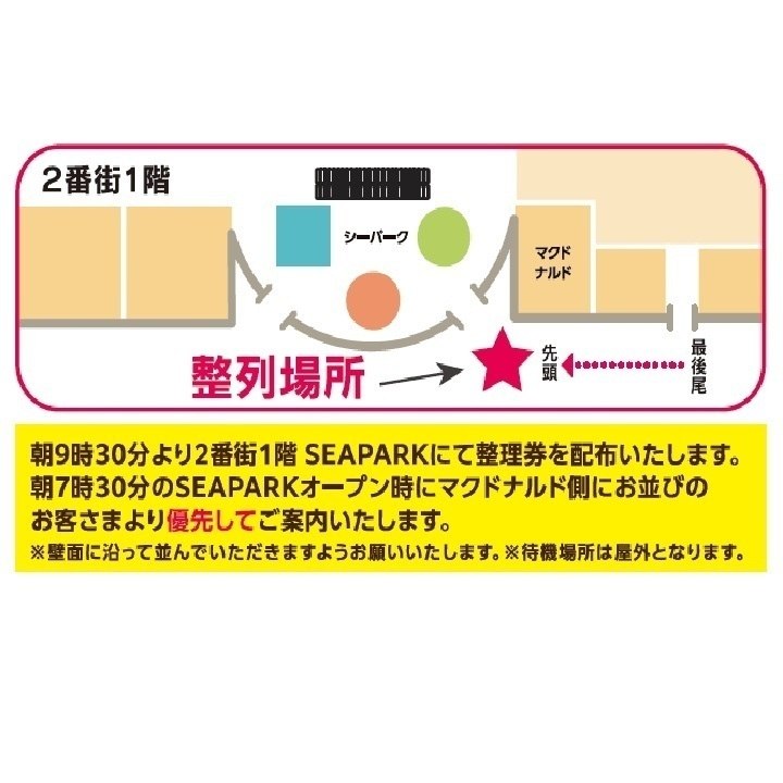 整理券配布の整列場所の案内図