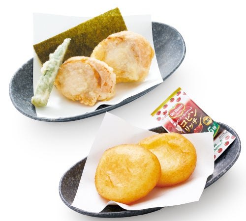 帆立の天ぷらといももち