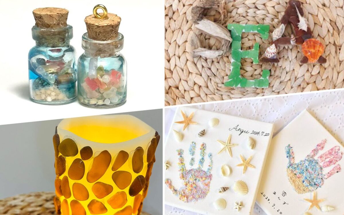 海の素材を使ったワークショップの作品