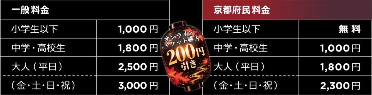 WONDER NIGHT JINGU 月華の料金表