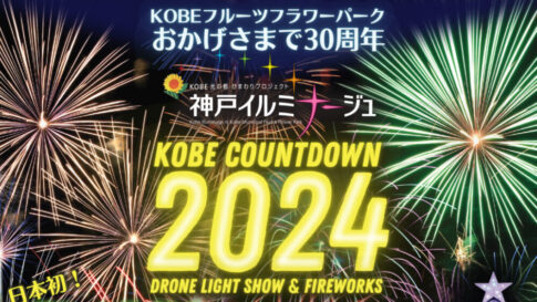 道の駅 神戸フルーツ・フラワーパーク大沢 カウントダウン ドローンライトショー 花火 ライブ 神戸イルミナージュ